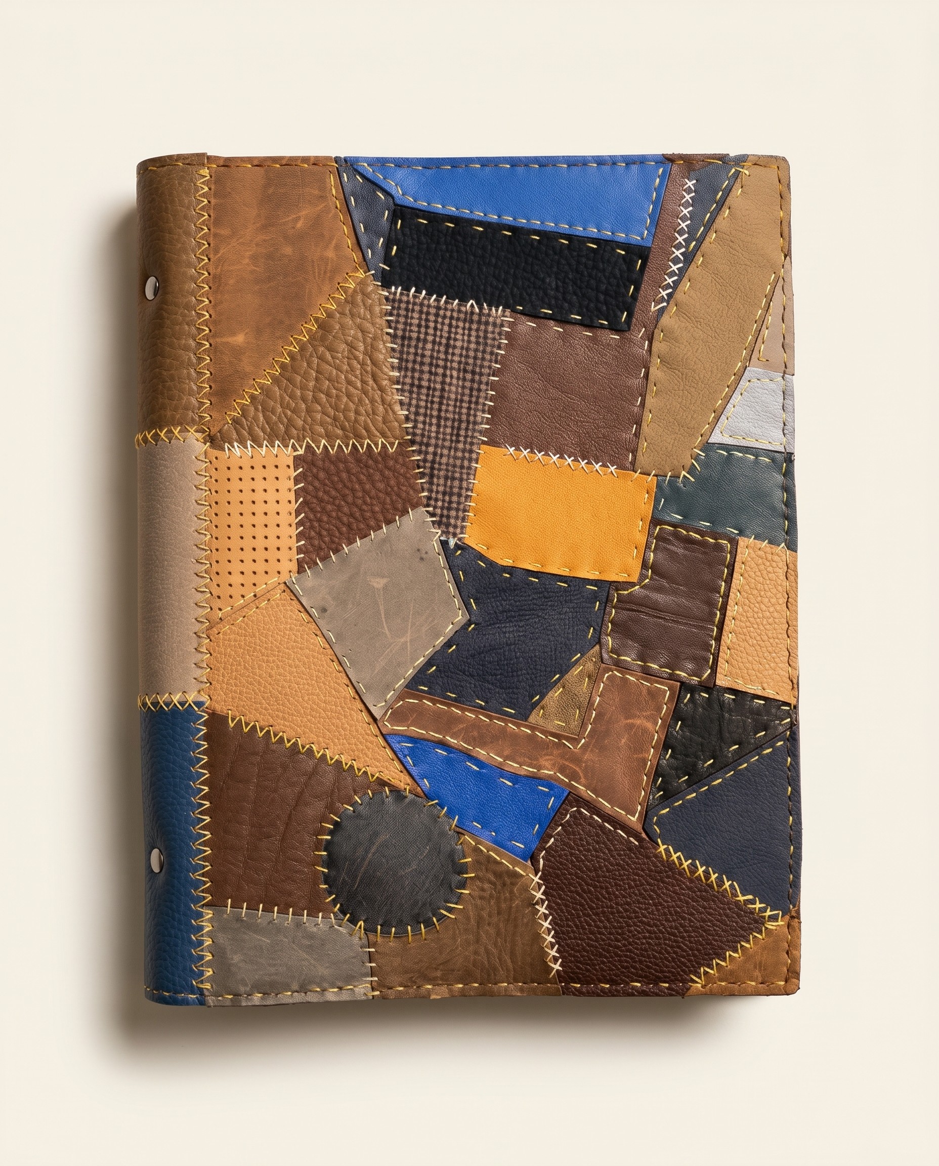 Handmade patchwork leather notebook